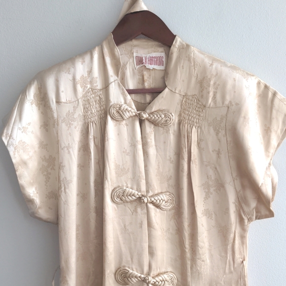 Vintage 1930s/1940s 100% silk robe gown made in Hong Kong - Picture 6 of 10